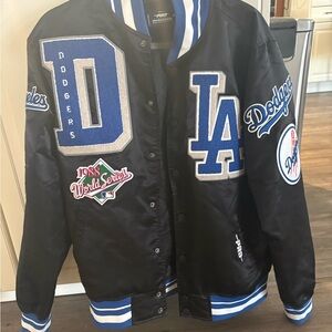 Black and Blue Dodgers Bomber Jacket